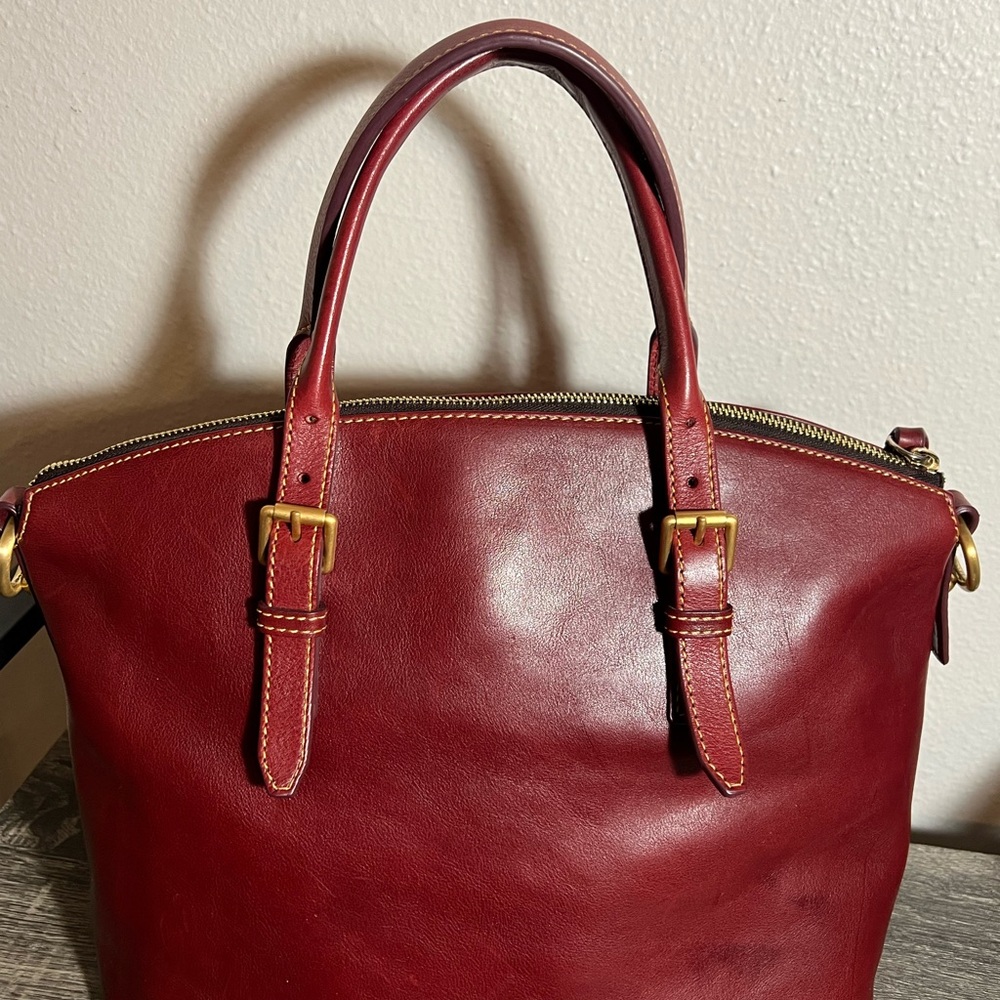 Dooney & Bourke Florentine Leather Domed Satchel - Picture 2 of 8